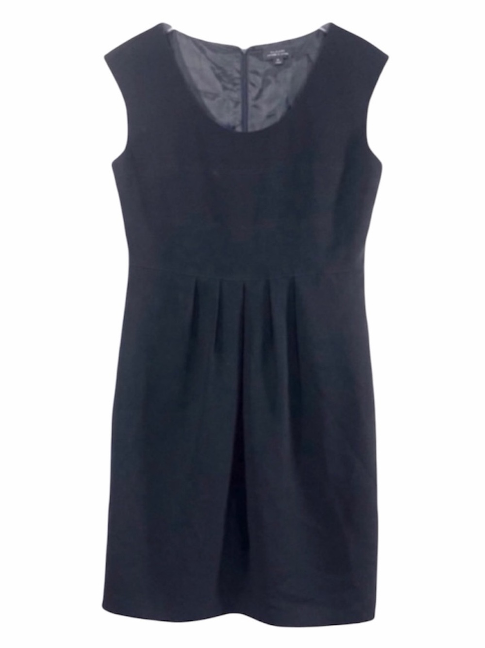 TAHARI sleeveless pleated sheath dress 10 black